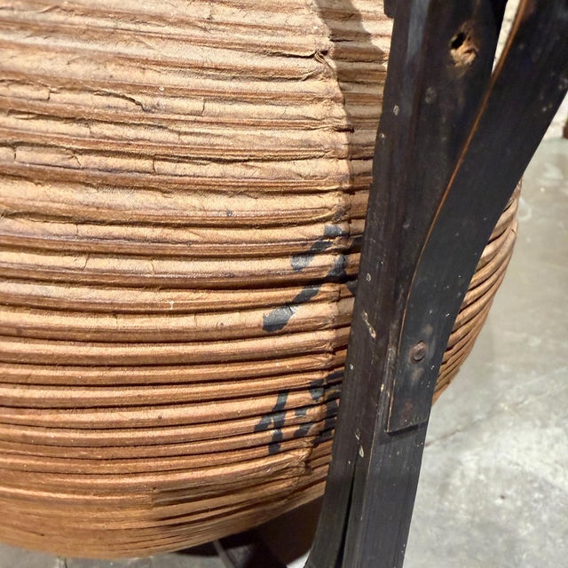 Vintage Japanese Chochin Lantern With Woven Bamboo Exterior For Sale - Image 9 of 12