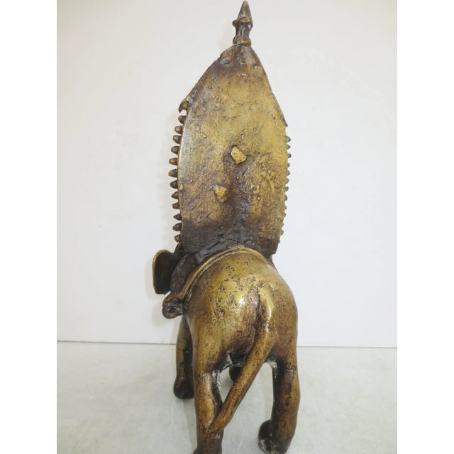 Tribal Dhokra South Indian Sculpture Vishnu on Elephant Shrine For Sale In New York - Image 6 of 10