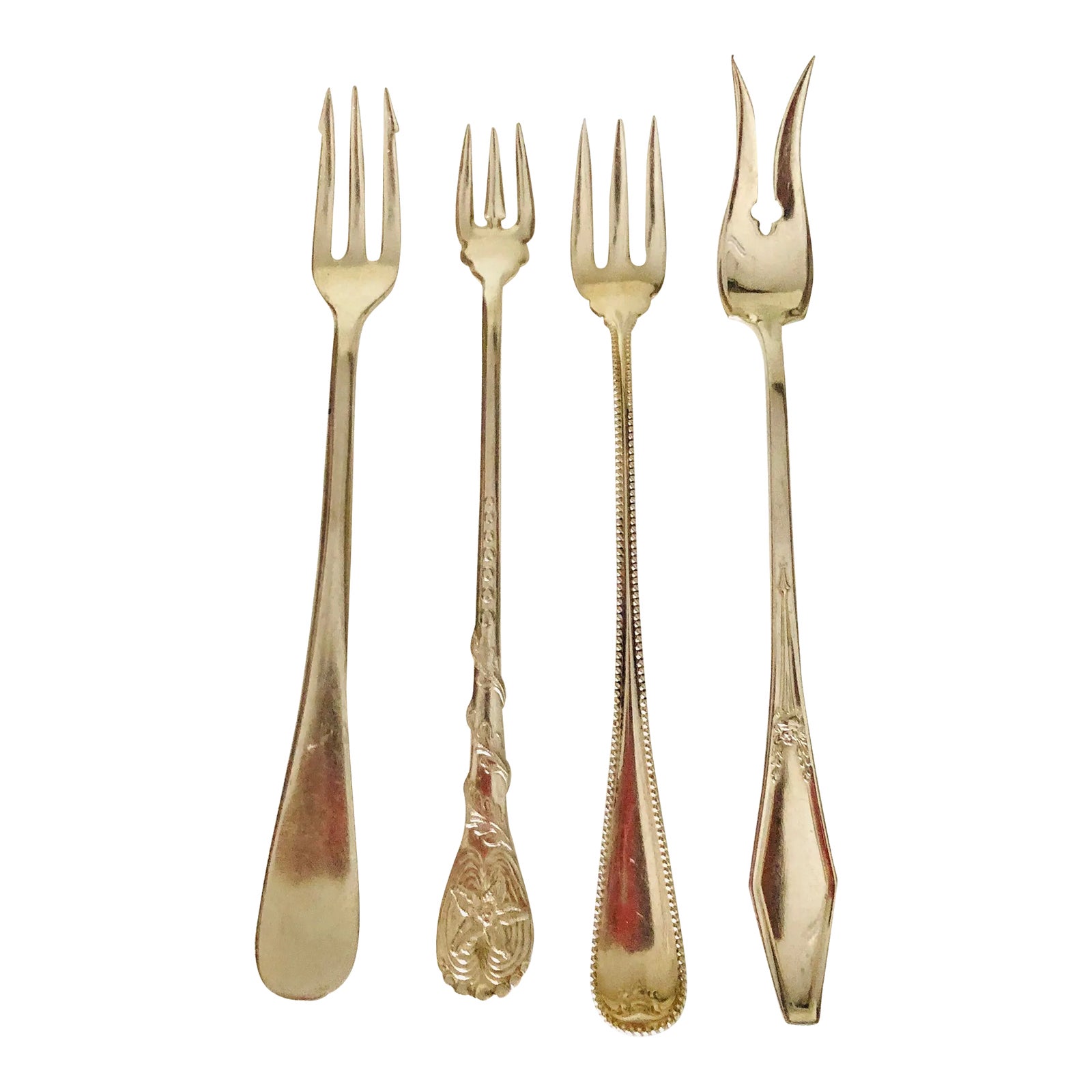 Vintage Mismatched Silverplate Oyster Forks Set of 4 Chairish