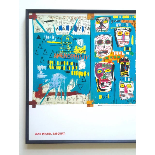 This Jean Michel Basquiat Estate very rare vintage 1999 collector's iconic lithograph print large custom framed Pop Art...