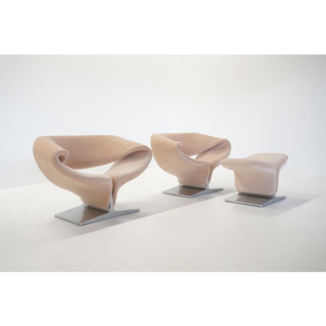 Ribbon Chairs with Ottoman by Pierre Paulin for Artifort, Netherlands, 1990s, Set of 3 For Sale - Image 3 of 14