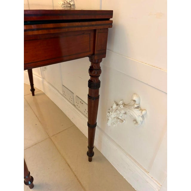 Antique Georgian Mahogany Inlaid Fold-Over Card Table, 1800 For Sale - Image 9 of 14