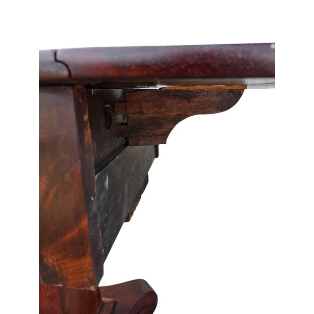 1840 American Mahogany Empire Drop Leave Side Table. For Sale - Image 10 of 17