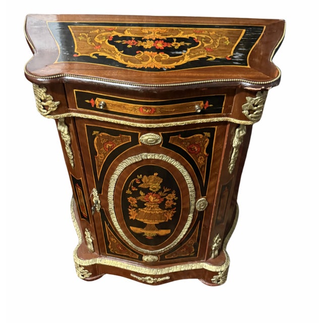 Pair of Circa 1800s Napoleon III Style Marquetry Cabinets For Sale - Image 13 of 15