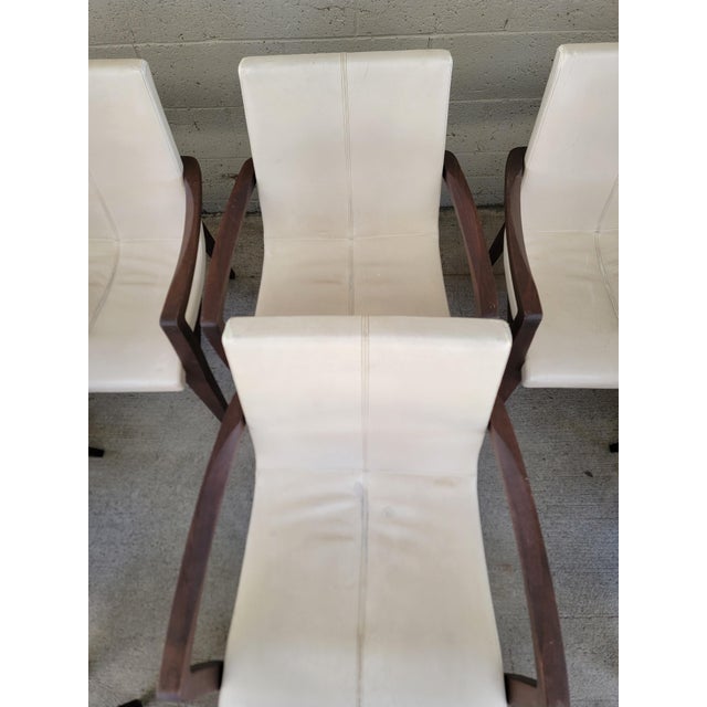 Authentic Holly Hunt "Studio H" Leather Scoop Dining Arm Chairs Set 10 For Sale - Image 18 of 18