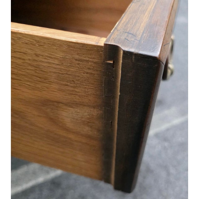 Vintage Hollywood Regency Sligh Lowry Leather Top Writing Desk For Sale - Image 9 of 15