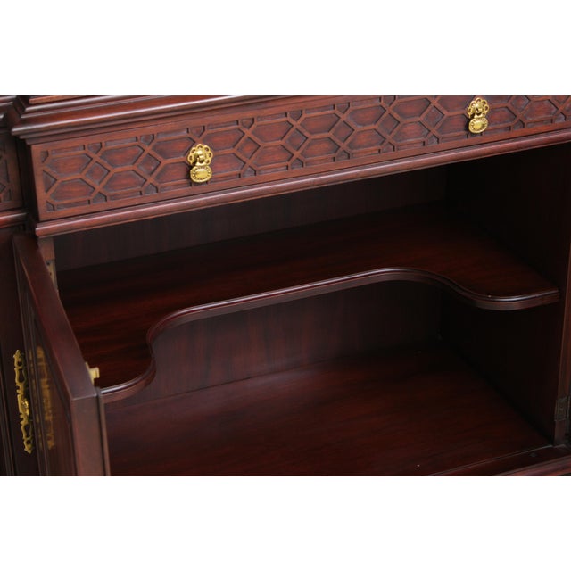 Henkel Harris Model 2386 Mahogany Breakfront For Sale - Image 9 of 18