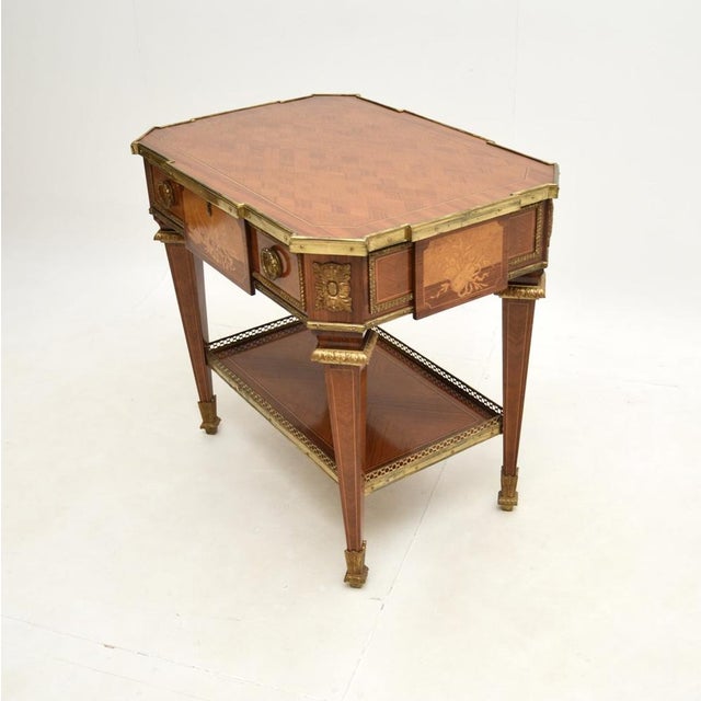 Antique French Inlaid Occasional Side Table, 1920s For Sale - Image 4 of 11