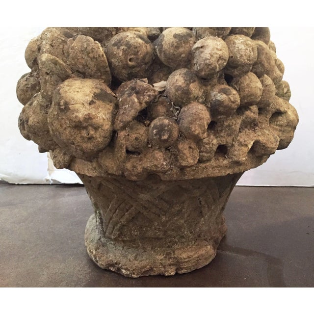 Stone Garden Stone Baskets or Bouquets of Fruit From England - Two Available For Sale - Image 7 of 9