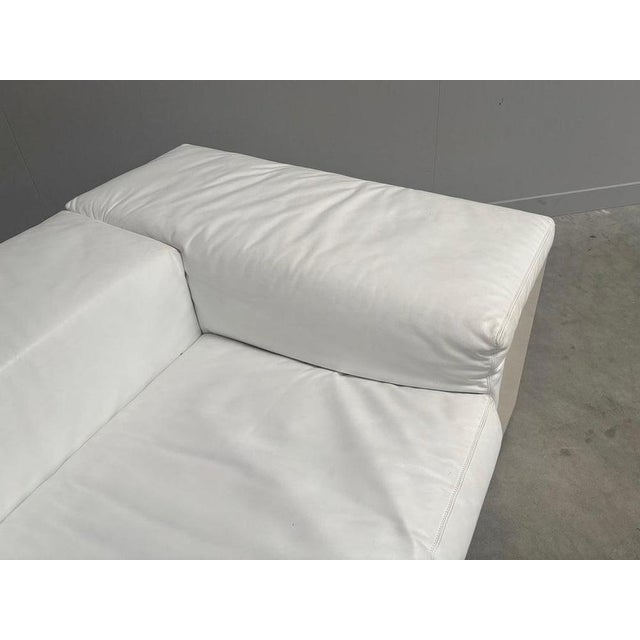 White Leather Brigadier Sofa by Cini Boeri for Knoll, 1980s For Sale - Image 13 of 18