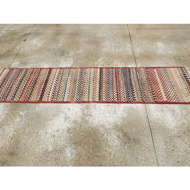 Textile Galerie Shabab Collection Mid-20th Century Handmade Turkish Anatolian Art Deco Style Runner For Sale - Image 7 of 10
