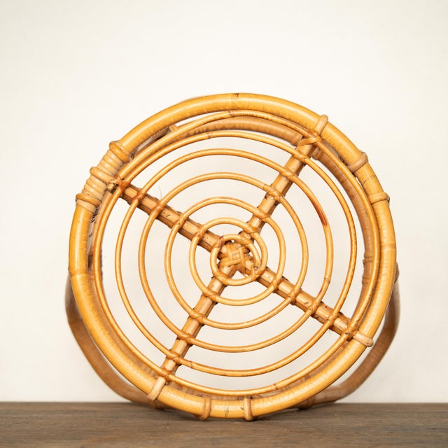 Italian Bamboo Stool, 1950s For Sale - Image 3 of 13