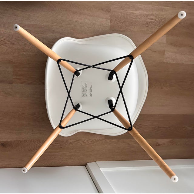 Eames Upholstered Armchair With Dowel Base For Sale - Image 10 of 17