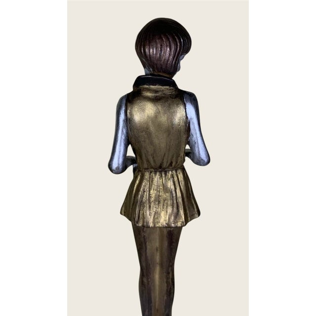 1960s Art Deco Pajama Girl Hands in Pockets Bronze Signed Lorenzl For Sale In Philadelphia - Image 6 of 10