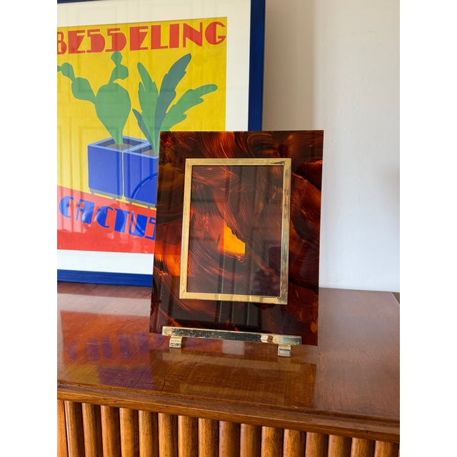 Hollywood Regency Lucite Picture Frame, in the Manner of Gabriella Crespi Italy 1970s For Sale - Image 4 of 16