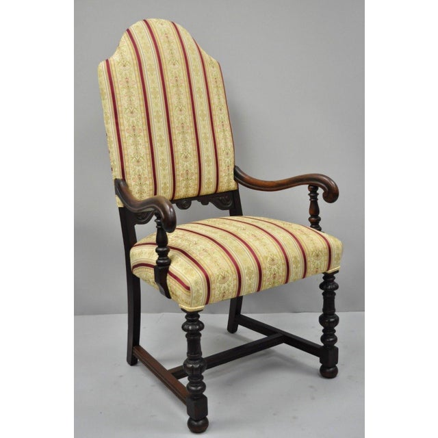 Jacobean Depression Renaissance Revival Walnut Upholstered Dining