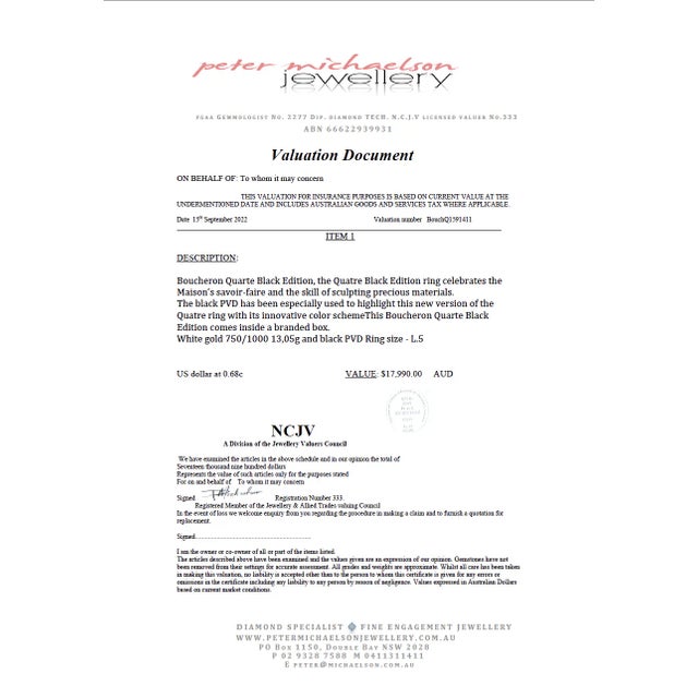 Boucheron Quarte Black Edition 13.05g For Sale - Image 11 of 12