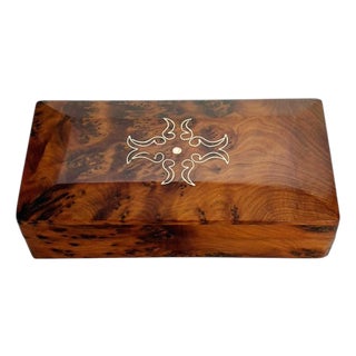 Rectangular Wooden Box with Central Geometric Pattern, 1970 For Sale
