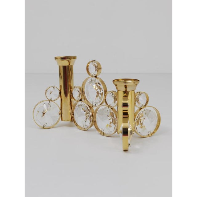 Glass Brass and Crystal Candleholder by Palwa Gaetano, 1970s For Sale - Image 7 of 12