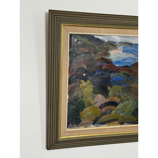 Original Swedish Oil on Canvas – “Scene” by Gösta Falck – Vintage & Framed – 73 × 64 cm (28.7" × 25.2") A striking...