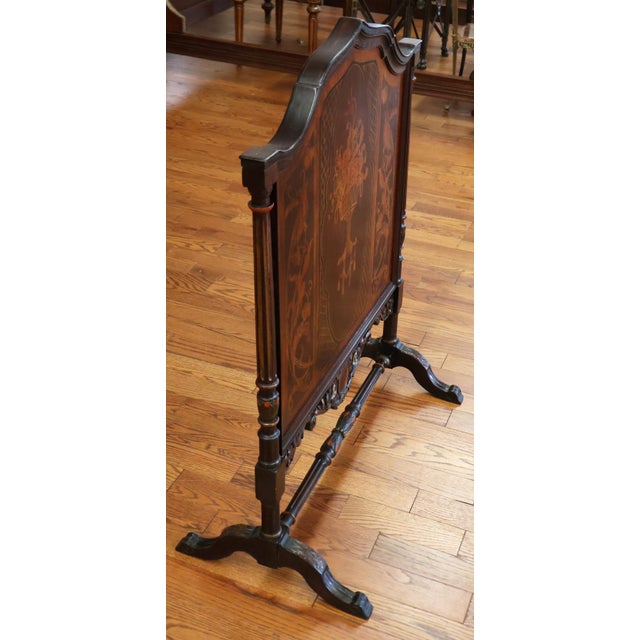 1920's Mahogany Paint Decorated Regency Style Fireplace Screen For Sale - Image 9 of 12