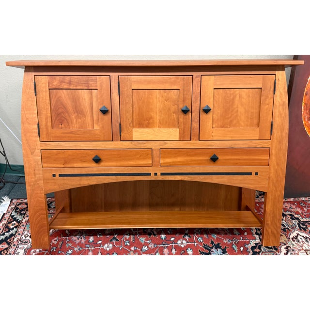 Arts & Crafts Simply Amish Aspen Open Sideboard For Sale - Image 3 of 12
