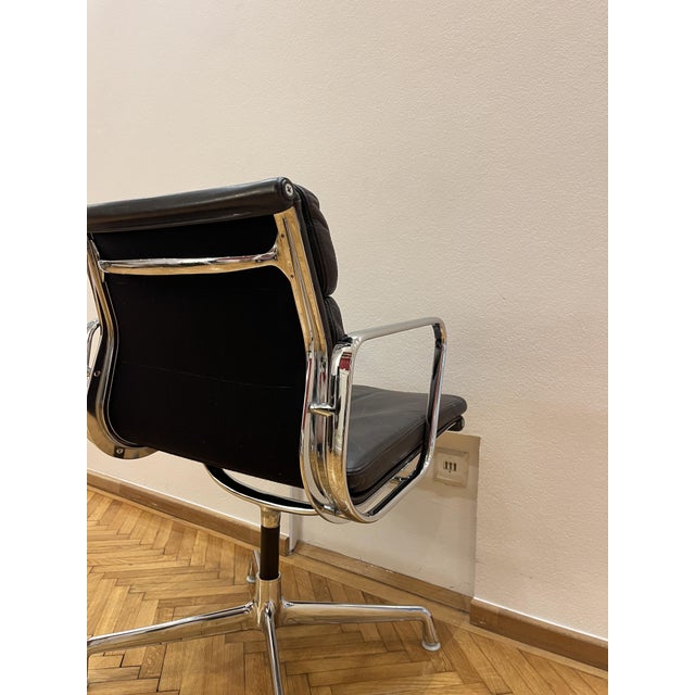 Vintage Soft Pad Chair in Dark Brown Leather by Charles and Ray Eames for Vitra, 1980s For Sale - Image 11 of 16