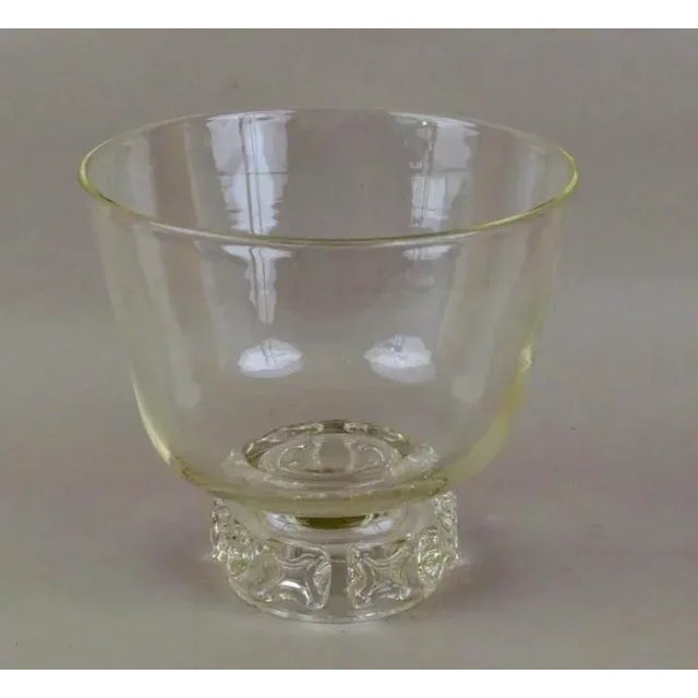 Very large Steuben footed crystal punch bowl or centerpiece vase. Signed on foot rim. Measures 10 1/2" tall x 11 1/4"...