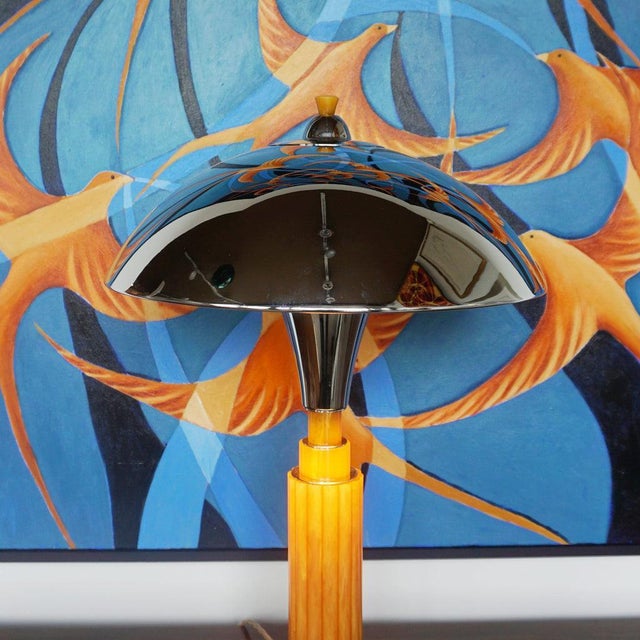 Art Deco Style Bakelite and Chrome Dome Lamp For Sale - Image 4 of 7