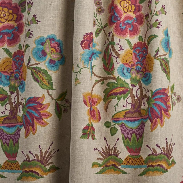 Not Yet Made - Made To Order Sample - Schumacher Ashford Linen Fabric in Mulberry & Natural For Sale - Image 5 of 6