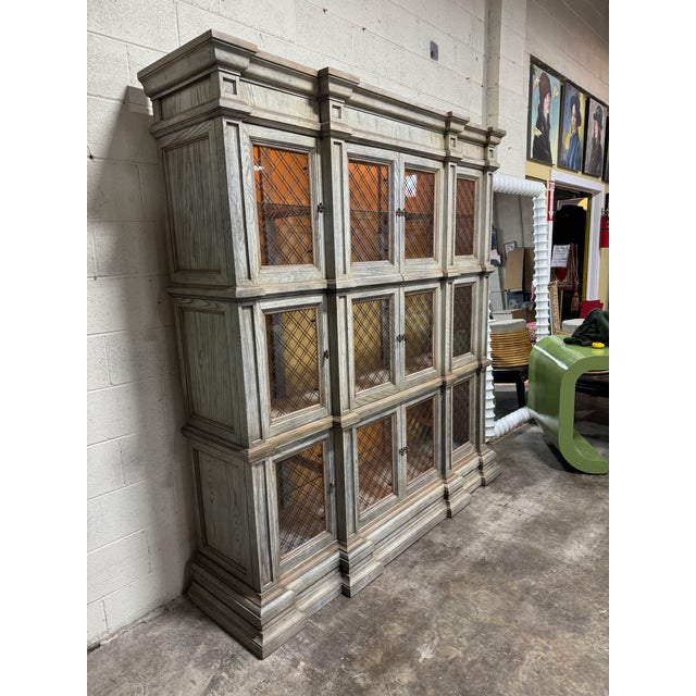 Traditional Monumental Venetian Style Window Pane Display Cabinet For Sale - Image 3 of 7