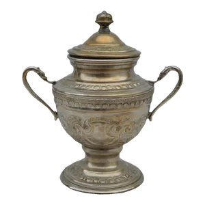 Antique Moroccan Silver & Brass Urn with Engravings
