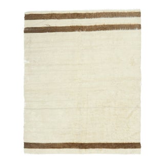 Vintage Turkish Hand-Knotted Wool Cotton Beige Kilim Area Rug For Sale