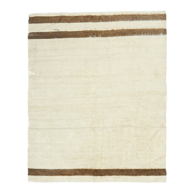 Vintage Turkish Hand-Knotted Wool Cotton Beige Kilim Area Rug For Sale
