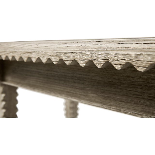 2020s Greyed Oak Rustic End Table For Sale - Image 5 of 12