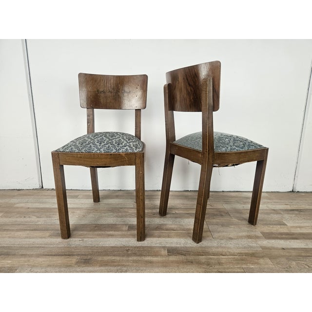 Art Deco Chairs with Stool, 1940, Set of 3 For Sale - Image 3 of 15