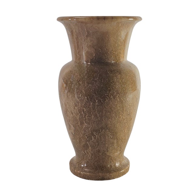 Turned Brown Marble Stone Vase Urn Shaped 8.625" For Sale - Image 4 of 9
