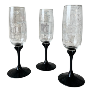 Vintage Luminarc France Champagne Flute Glasses - Set of 3