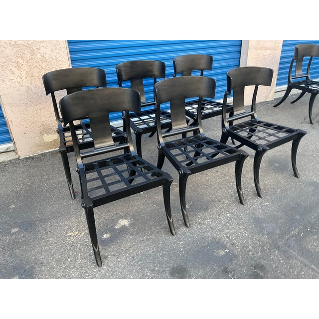 Modern Mid-Century Style Klismos Patio Dining Chairs -6 For Sale - Image 13 of 13