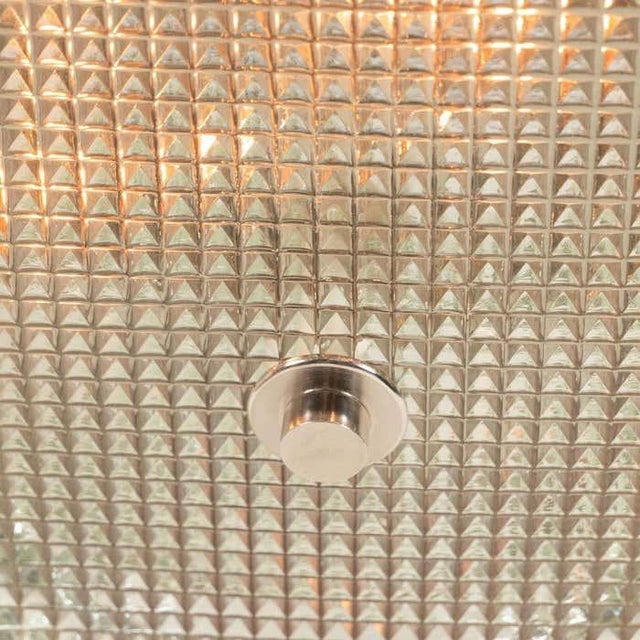 Early 21st Century Faceted Glass & Nickel Flush Mount For Sale - Image 10 of 10
