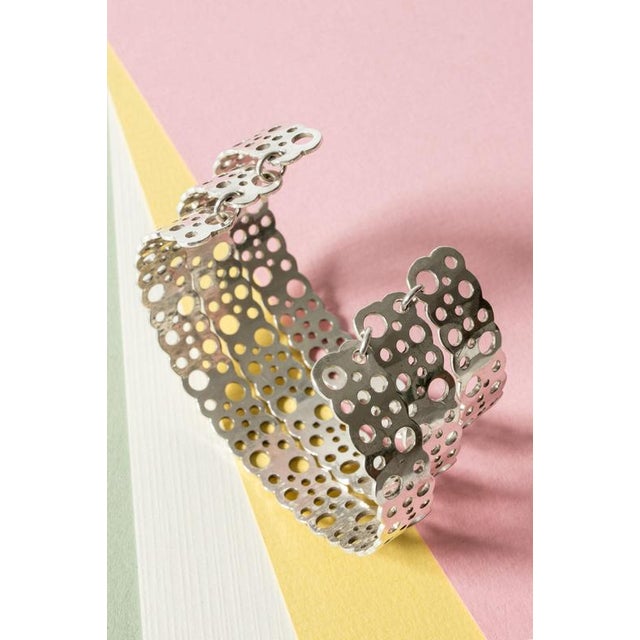 1970s Silver Lace Cuff by Liisa Vitali from Nesto, 1972 For Sale - Image 5 of 7