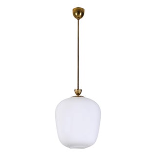 Glass and Brass Pendant attributed to Böhlmarks, Sweden, 1940s For Sale