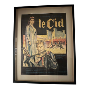 1960s Framed Original Le Cid Movie Poster- Sophia Loren & Charlton Heston