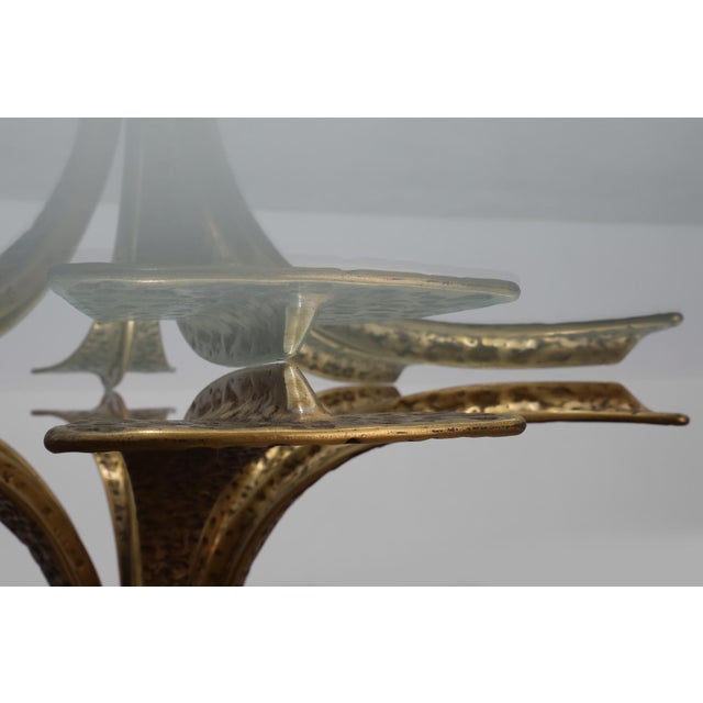 Mid-Century Modern Italian Table in Bronze with Glass Top, 1970s For Sale - Image 4 of 14