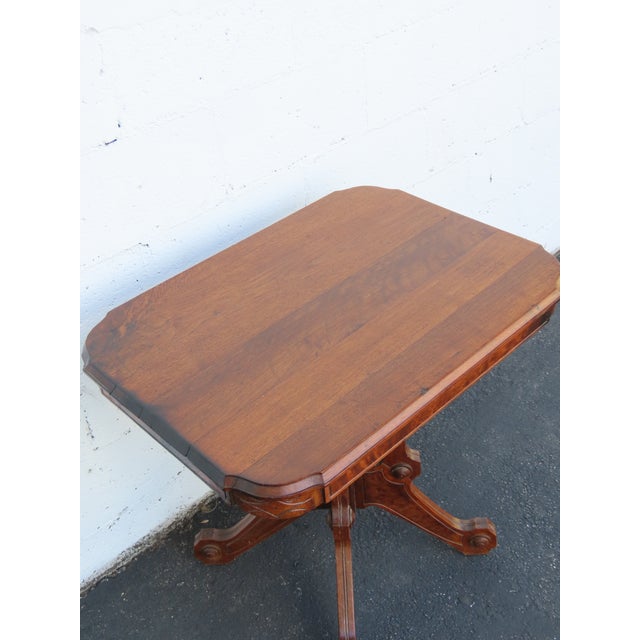 Late 19th Century Late 1800s Victorian Eastlake Carved Side Table 6883 For Sale - Image 5 of 18