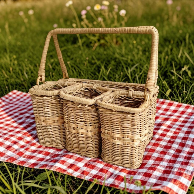 Organize your dining essentials with the Classic Wicker Flatware and Napkin Caddy Basket, designed to elevate your table...