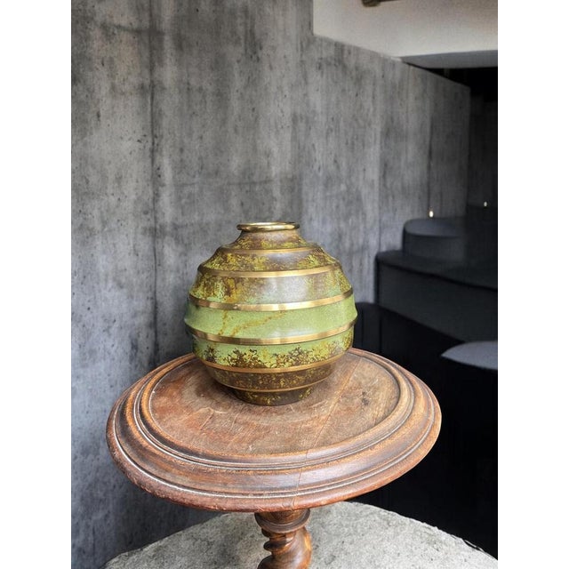 Swedish Modern Art Deco Patinated Bronze Vase from SVM Svenska Metallverken, 1930s For Sale - Image 4 of 9