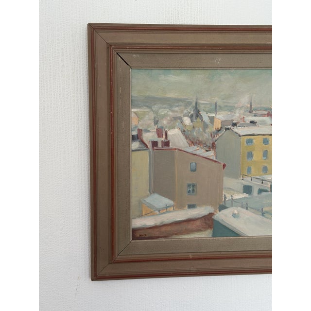 Original Swedish Oil on Panel – “Gothenburg” by Malte Nyberg Tolf – Early Work, Signed “Malte” – Framed – 32 × 39 cm...