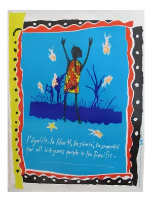 1989 Original Poster for Artis 89's Images Internationales Pour Les Droits De l'Homme Et Du Citoyen - Pacific