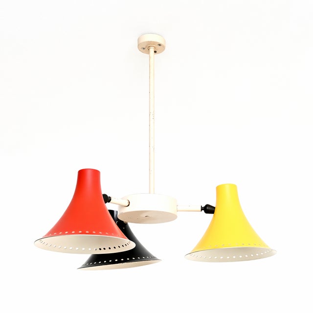 1950s Vintage Italian Tricolour Chandelier, 1950s For Sale - Image 5 of 9